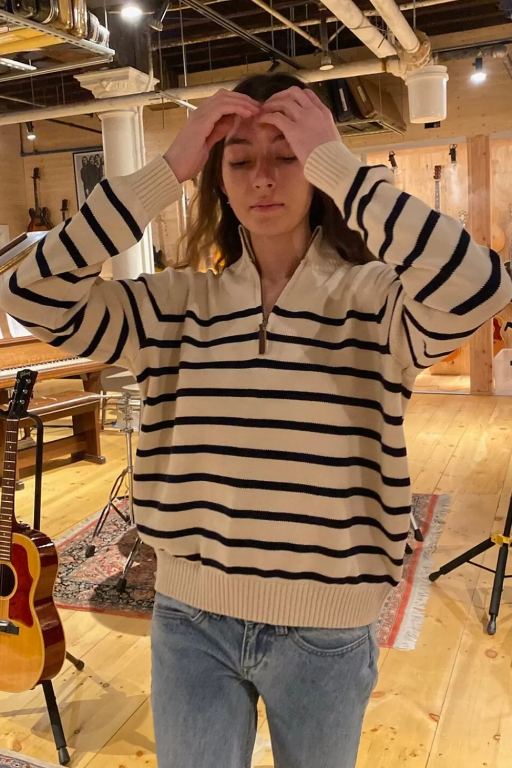 Brandy Melville Aleah Cotton Stripe Sweater