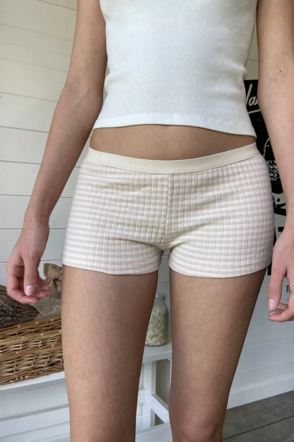 Brandy Melville Boy Short Thick Ribbed Striped Underwear