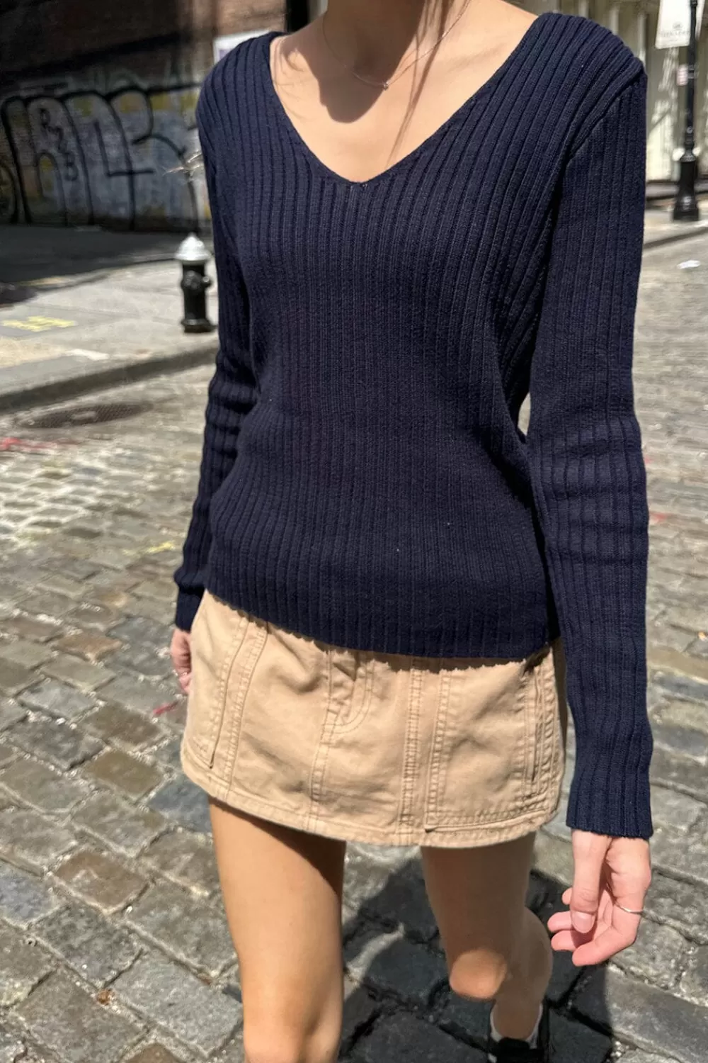 Brandy Melville Grace V-Neck Sweater