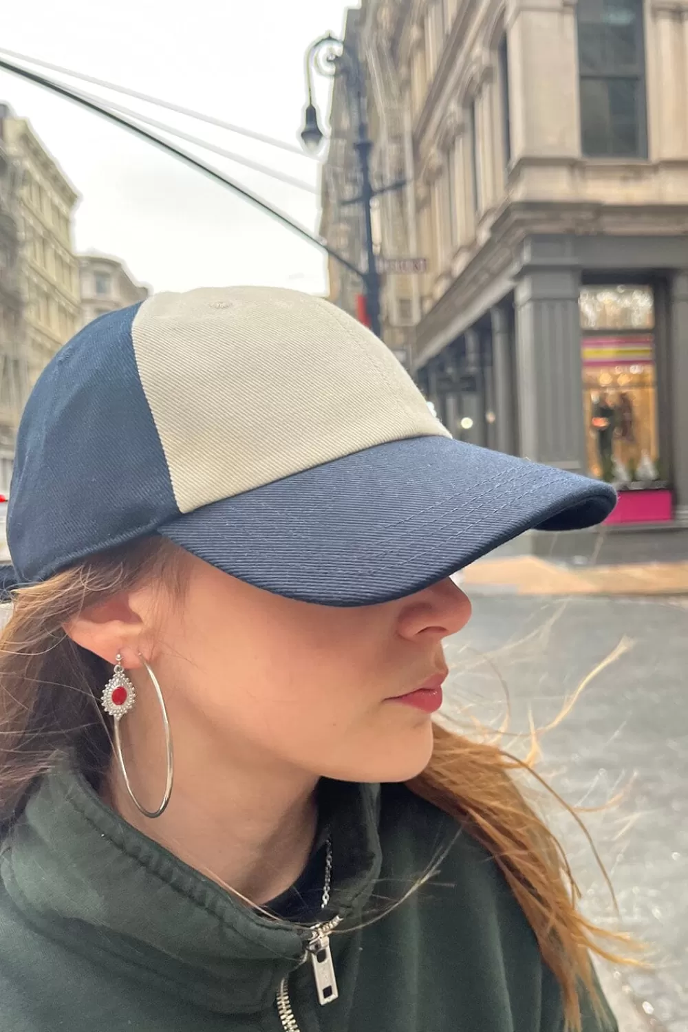 Brandy Melville Katherine Navy Colorblock Baseball Cap