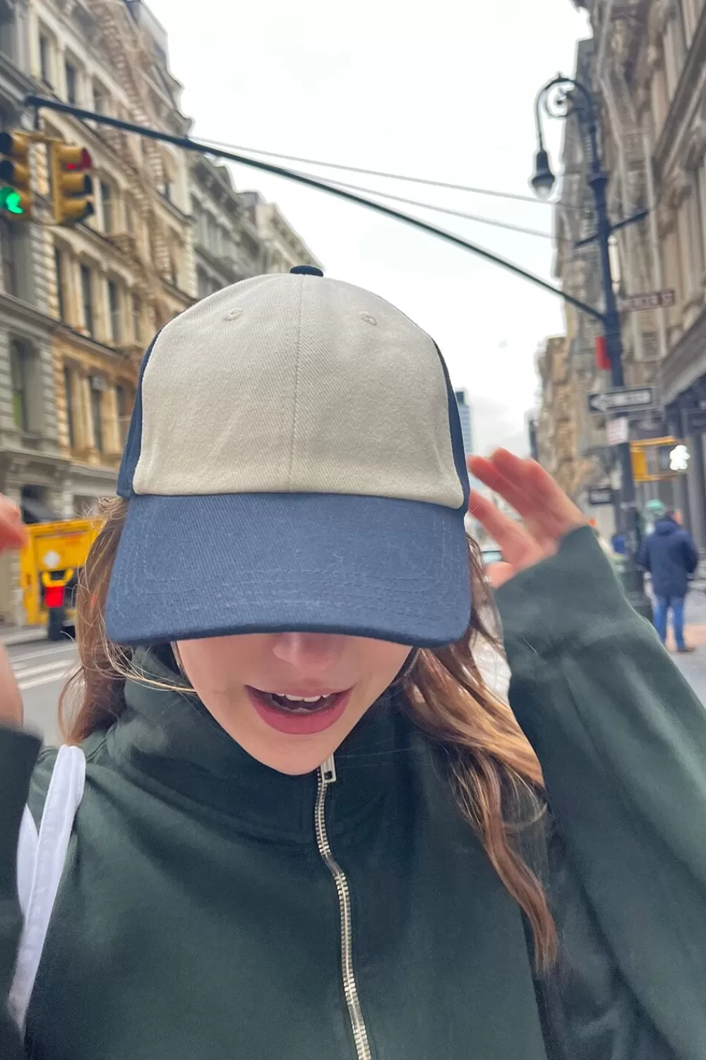 Brandy Melville Katherine Navy Colorblock Baseball Cap