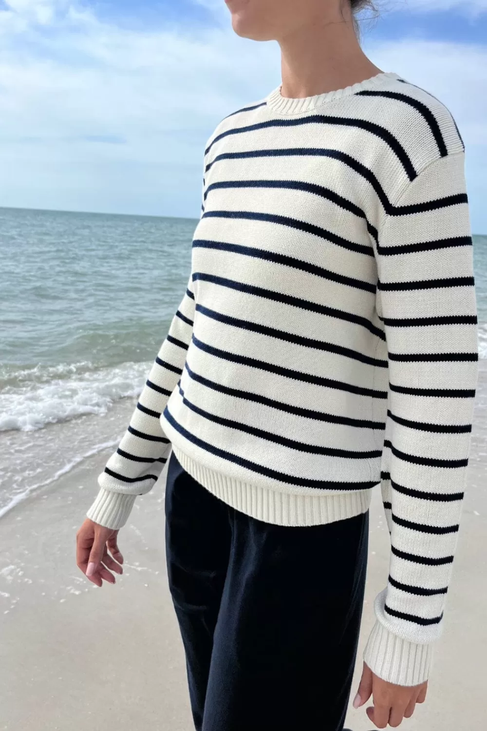 Brandy Melville Martha Cotton Thin Stripe Sweater