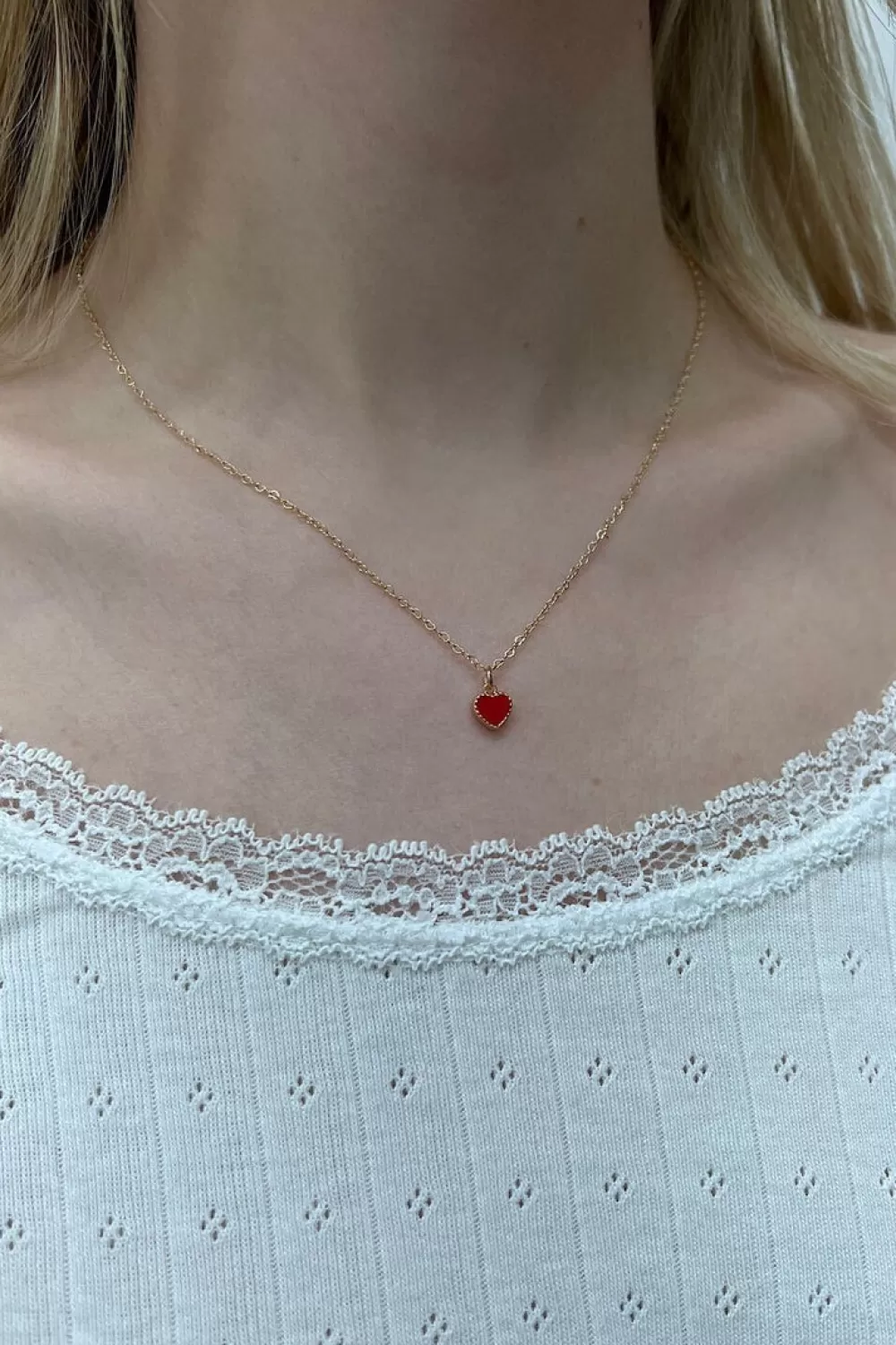 Brandy Melville Red Heart Necklace