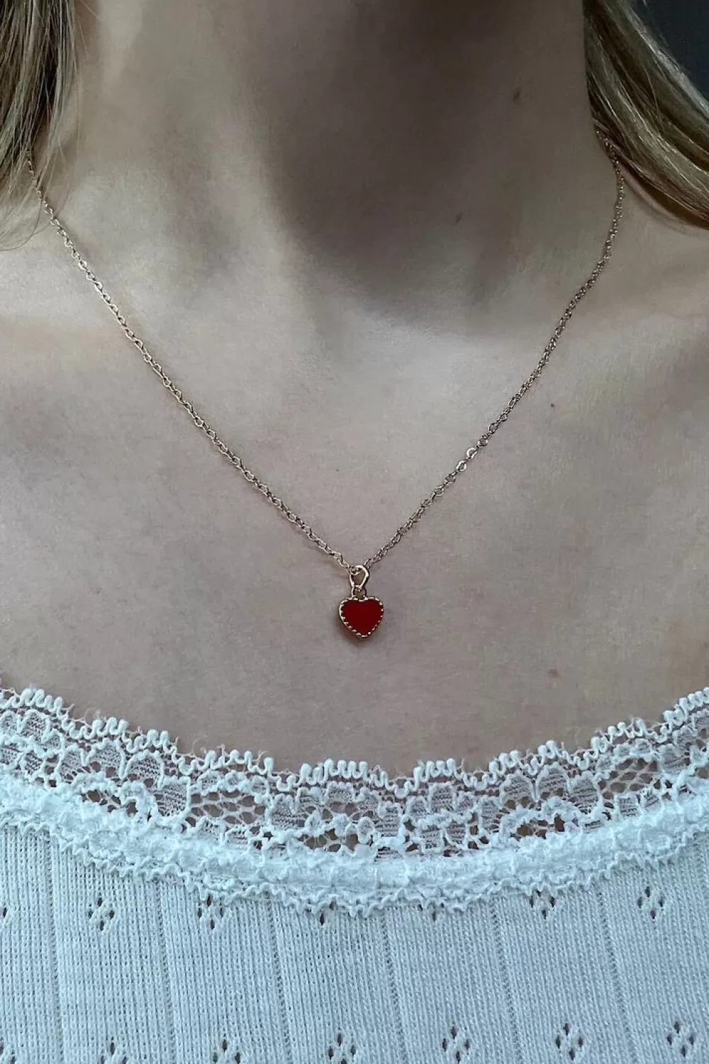 Brandy Melville Red Heart Necklace