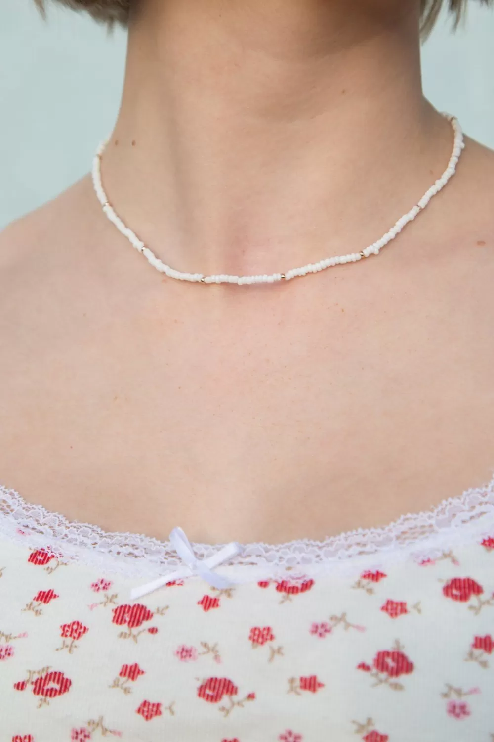 Brandy Melville White Bead Necklace