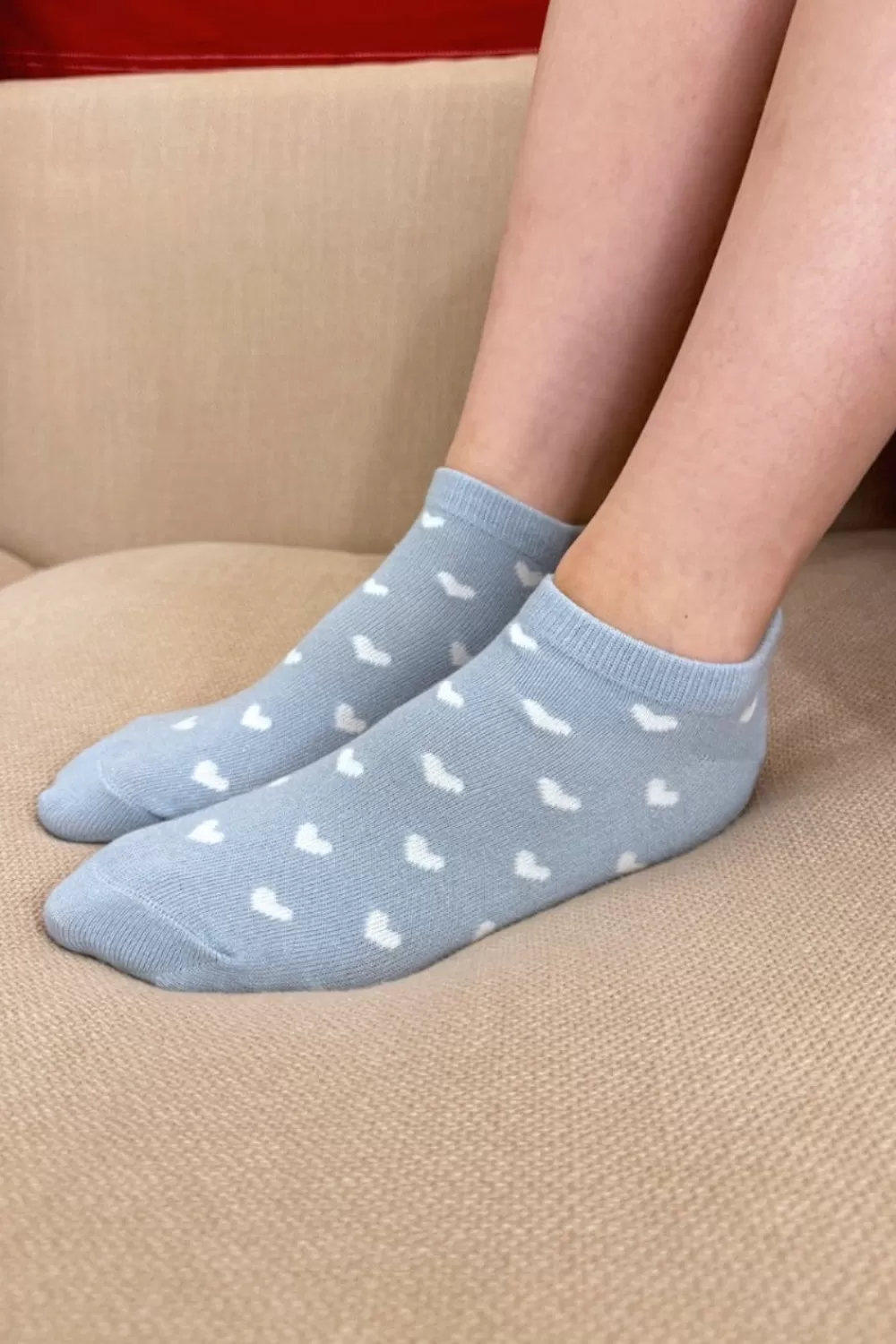 Brandy Melville White Heart Socks